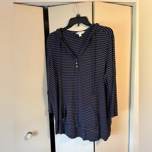 Blue/White striped hoodie